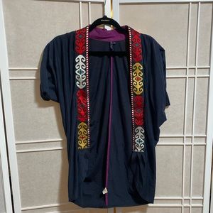 One September embroidered navy cardigan S